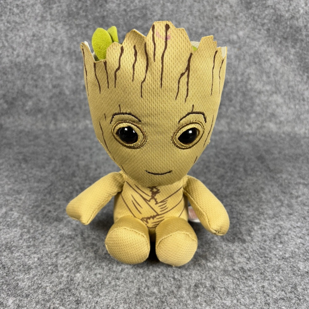Ty Marvel Beanie Baby Groot Plush Guardians of the Galaxy Small Tan 7" Toy